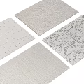 French Cream Style Carpet Lambskin Carpet Rectangular 3d model
