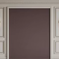 White Paneled Bed Accent Wall With Dark Brown Background And Wall Sconces 3d model