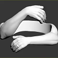 Artistic Silver Ring With Two Crossed Hands Unique Fashion Jewelry Design