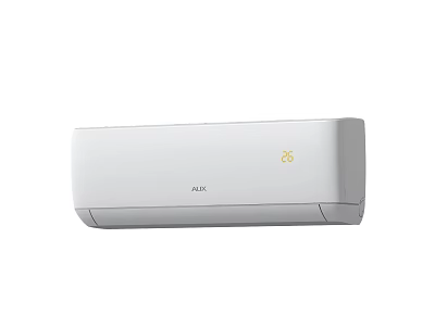 White Wall Mounted AUX Air Conditioner With Digital Temperature Display Modern Design 3d model