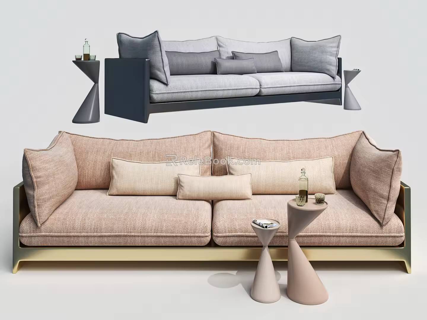 Modern double sofa 3d model