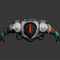 Futuristic Game Movie Character With White Red Armor Blue Accents And Detailed Helmet Design