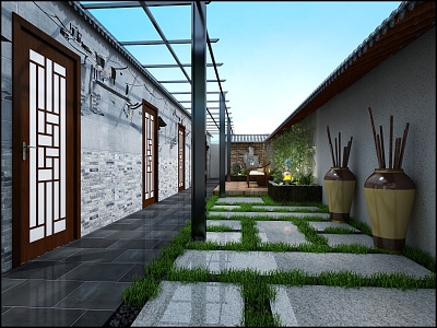 New Chinese Courtyard 3d model