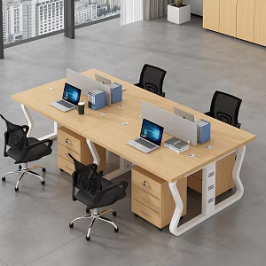 Public Office Desk Office Supplies Computer Tables and Chairs 3d model