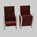 Burgundy Velvet Single Seater Sofa with Gold Accent Frame and Embroidered Back Design