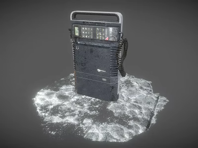 Vintage Office Appliance With Handle Keypad And Metallic Shiny Base Design 3d model