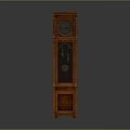 Classic Wooden Grandfather Clock Furniture With Carved Details And Pendulum