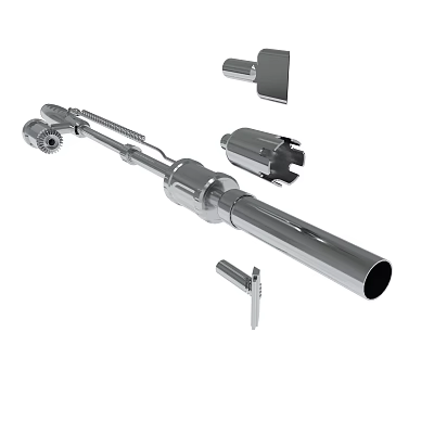 Stainless Steel Mechanical Components Including Socket Wrench Extension And Attachments 3d model