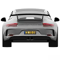 Silver Sports Car With Sleek Design Front And Rear Views