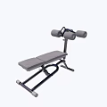 Exercise Bench With Gray Padded Seat Black Metal Frame And Leg Rollers For Home Gym