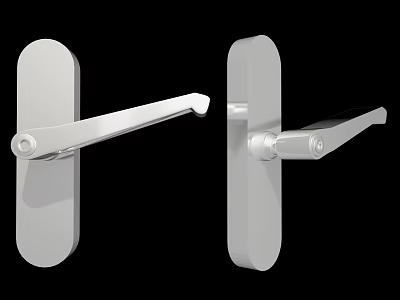 Sleek Modern White Metal Door Handle Design For Home Interior Use 3d model