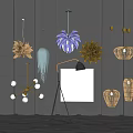 Modern lamp combination chandelier 3d model