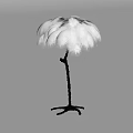 Elegant White Feather Floor Lamp With Golden Claw Base And Decorative Pole