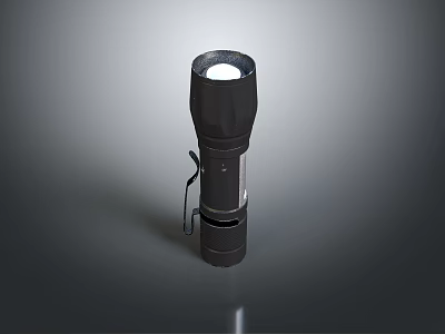 Black Handheld Flashlight With Ergonomic Grip Bright Light And Durable Design 3d model
