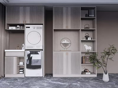 Modern Bathroom Cabinet Rack with Sleek Design Multiple Storage Shelves and Organized Compartments 3d model