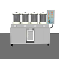 Professional Stainless Steel Medical Equipment With Four Cylindrical Containers Transparent Lids Control Panel And Wheels