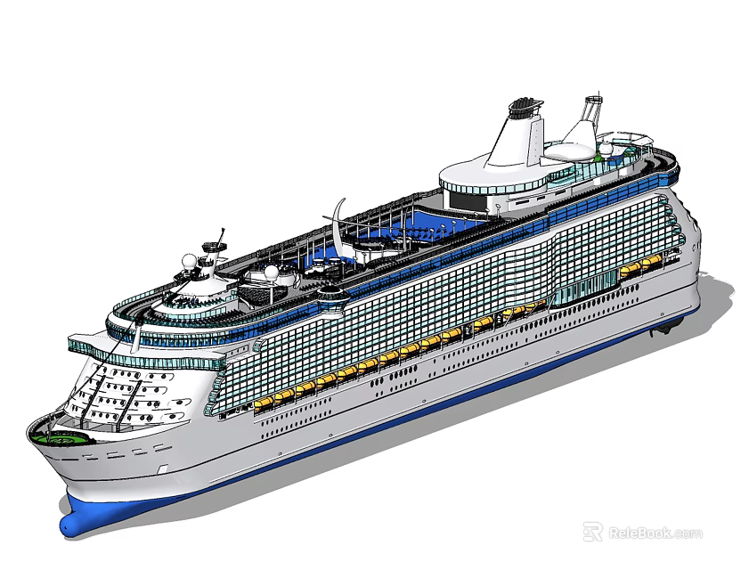 Luxury Cruise Ship With Multiple Decks And Facilities 3d model 