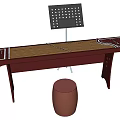 Traditional Wooden Chinese Zither Musical Instrument With Artistic Strings And Stand
