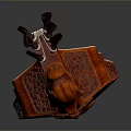 Classic Hand Carved Wooden Stringed Musical Instrument As Home Decor Accessory