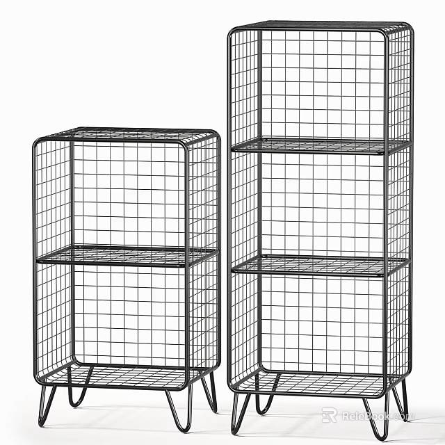 Sturdy Metal Wire Shelving Unit With Open Design And Multiple Storage Shelves 3d model 