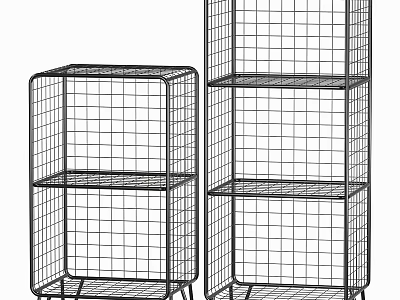 Sturdy Metal Wire Shelving Unit With Open Design And Multiple Storage Shelves 3d model