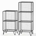 Sturdy Metal Wire Shelving Unit With Open Design And Multiple Storage Shelves 3d model
