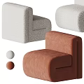 Modern Minimalist Sofa Stool Design With Soft Velvet Upholstery In White Orange And Beige Colors