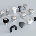 Various Design Cabinet Knobs And Drawer Pulls With Silver Black White Colors For Home Furniture