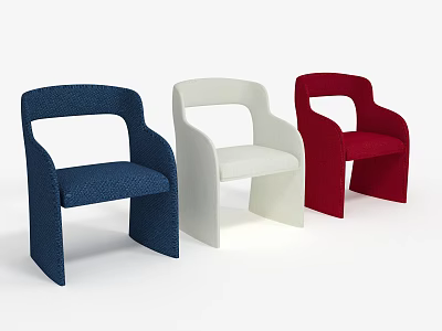 Modern Upholstered Dining Chairs In Blue White Red For Home Dining Room 3d model
