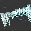 Metal Scaffolding Structure With Multiple Platforms And Frames For Construction Use