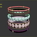 Elegant Black Bracelets Stacked With Sparkling Crystal Accents And Metal Bands