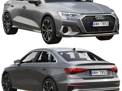 Audi Gray Sedan Car Featuring Stylish Front And Rear Exterior Design 3d model