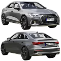 Audi Gray Sedan Car Featuring Stylish Front And Rear Exterior Design