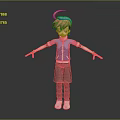 3D Animated Character With Red Hair Blue Headband And Blue Jacket Standing With Arms Outstretched