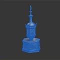 Ancient Architecture Stone Pagoda With Multi tiered Structure And Intricate Base Carvings