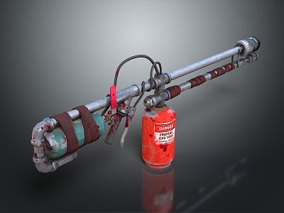 Flame Thrower Flame Gun Homemade Weapon Flamethrower Flame Gun Modern Weapon Hot Weapon Hot Weapon 3d model