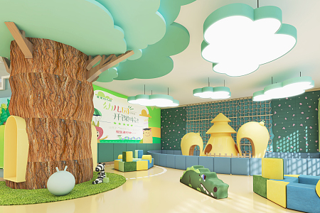 Modern Kindergarten Activity Classroom Play Area 3d model