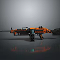Orange And Black Tactical Rifle With Modern Design Scope And Magazine