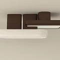 Modern Ceiling Chandelier With Brown And White Wooden Block Structure Design