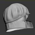 White Pleated Dome Shaped Hat With Tie Strap And Flaps For Daily Household Use