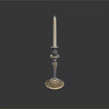 Brass Lighting Combination With Decorative Candlestick And White Candle Classic Design Features