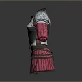 Game Movie Female Character Armor Featuring Silver Metal Pink Sleeves And Ornate Design