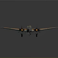 Vintage Military Airplane Model With Camouflage Paint Detailed Wings Propellers And Classic Design