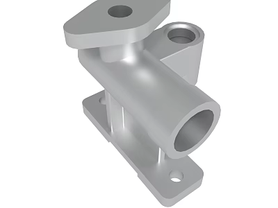 Silver Metal Mechanical Component With Multiple Holes And Base Structure 3d model