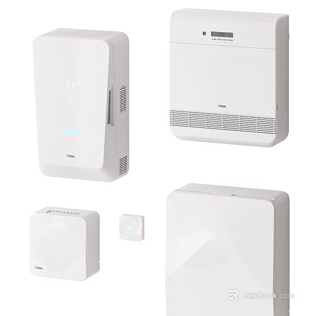 White Daily Use Electrical Appliances With Various Smart Home Devices And Modern Design 3d model 