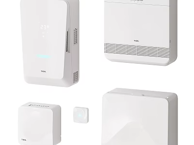 White Daily Use Electrical Appliances With Various Smart Home Devices And Modern Design 3d model