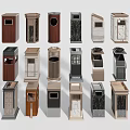 Public Facilities Various Trash Cans With Diverse Modern Designs And Styles 3d model
