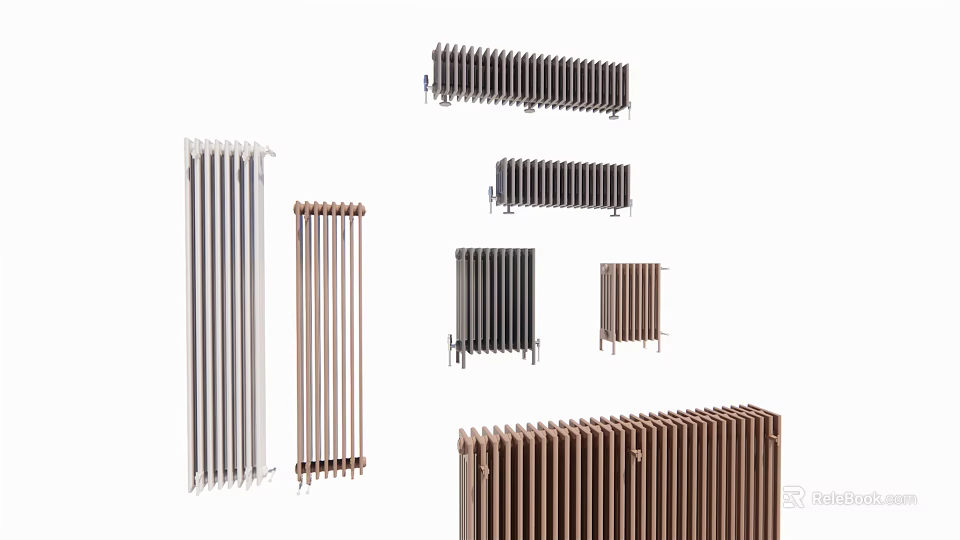 Various Modern Radiators With Different Colors And Stylish Designs For Home Heating 3d model 