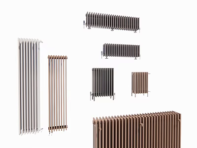 Various Modern Radiators With Different Colors And Stylish Designs For Home Heating 3d model
