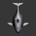 3D Shiny Blue Orca Model With Glossy Surface And Realistic Design